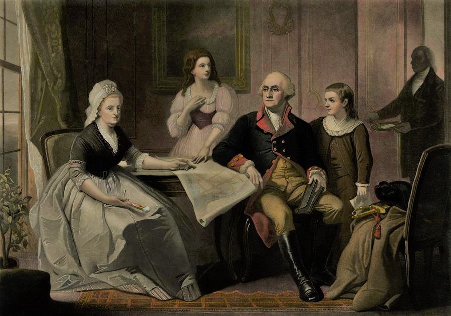 George And Martha Washington Sitting